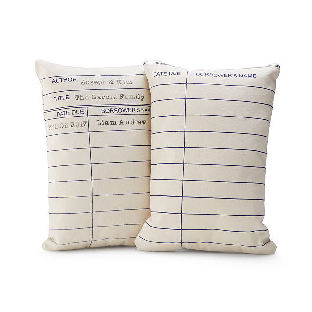 Personalized Library Card Pillow Throw Pillows, Decorative Pillows