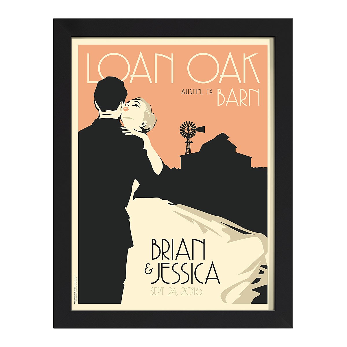 Personalized Skyline Wedding Art - Standard Framed