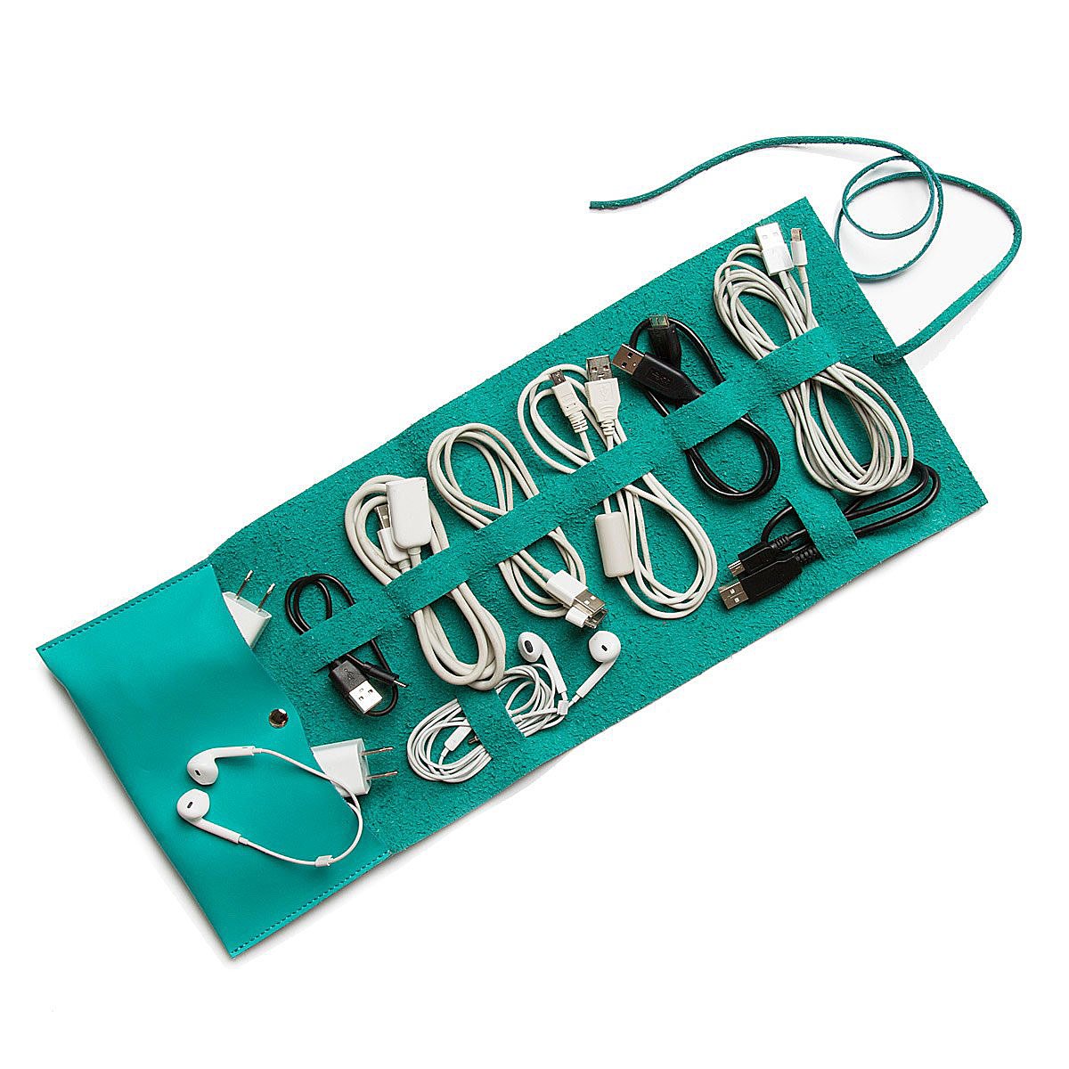 Travel Cord Roll - Aqua