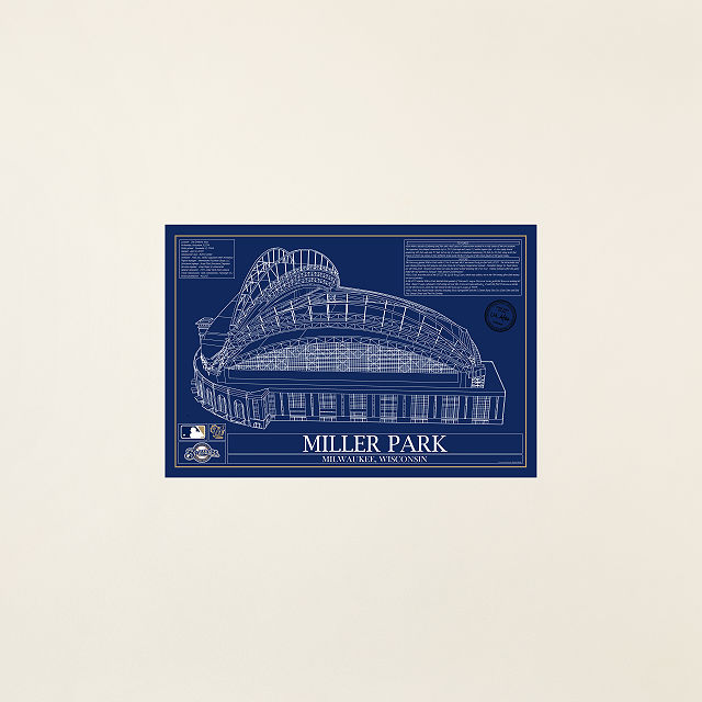 MLB Stadium Blueprints Team Colors Sport Lover Gifts; Sports Art