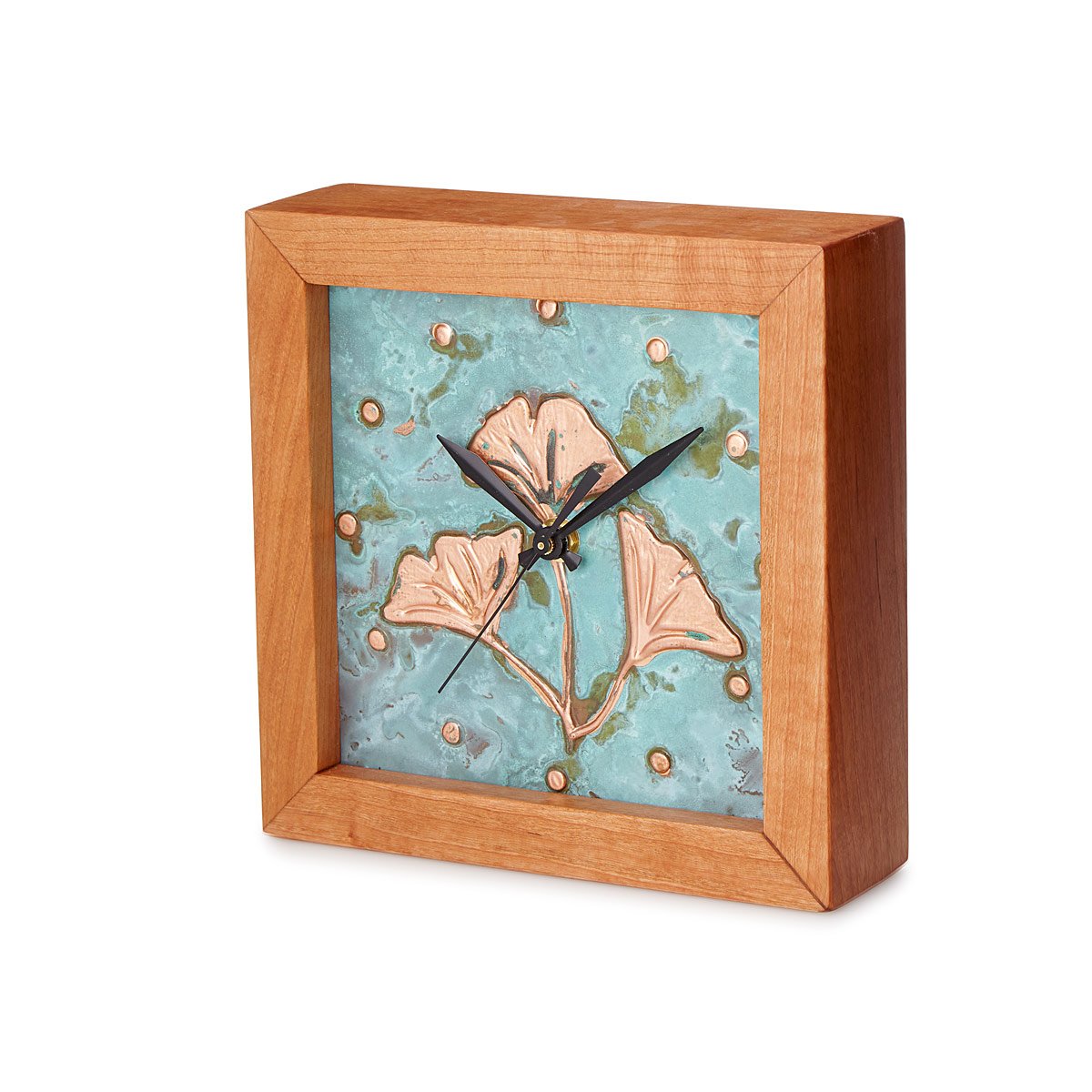 Patina Ginkgo Box Clock Mantel Clocks, Ginkgo Biloba Goods