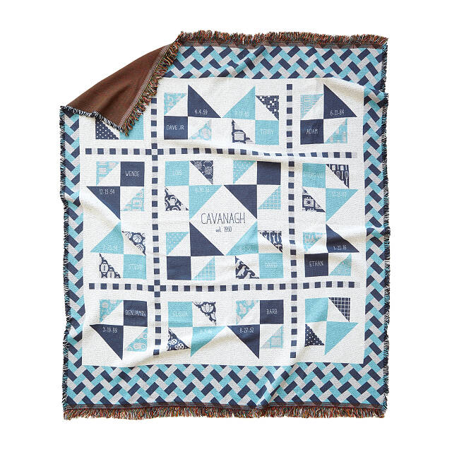 Fabric of our Family Blanket Americana Personalized Home Decor