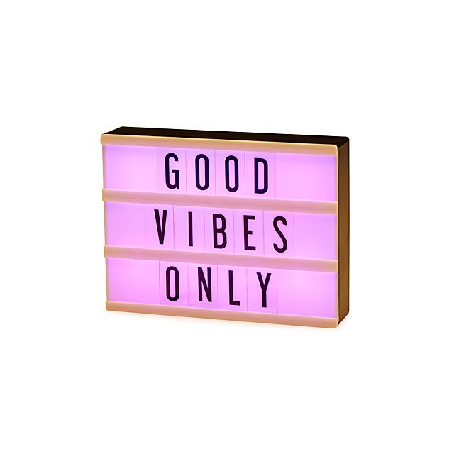 My Cinema Lightbox Sign met kleurveranderende LED, 30,5 x 23 cm - Verlicht Word Box met letters, cijfers, symbolen - Drie modi - Cinema Room Sign, Pure White, RGB, Color Freeze, Letter