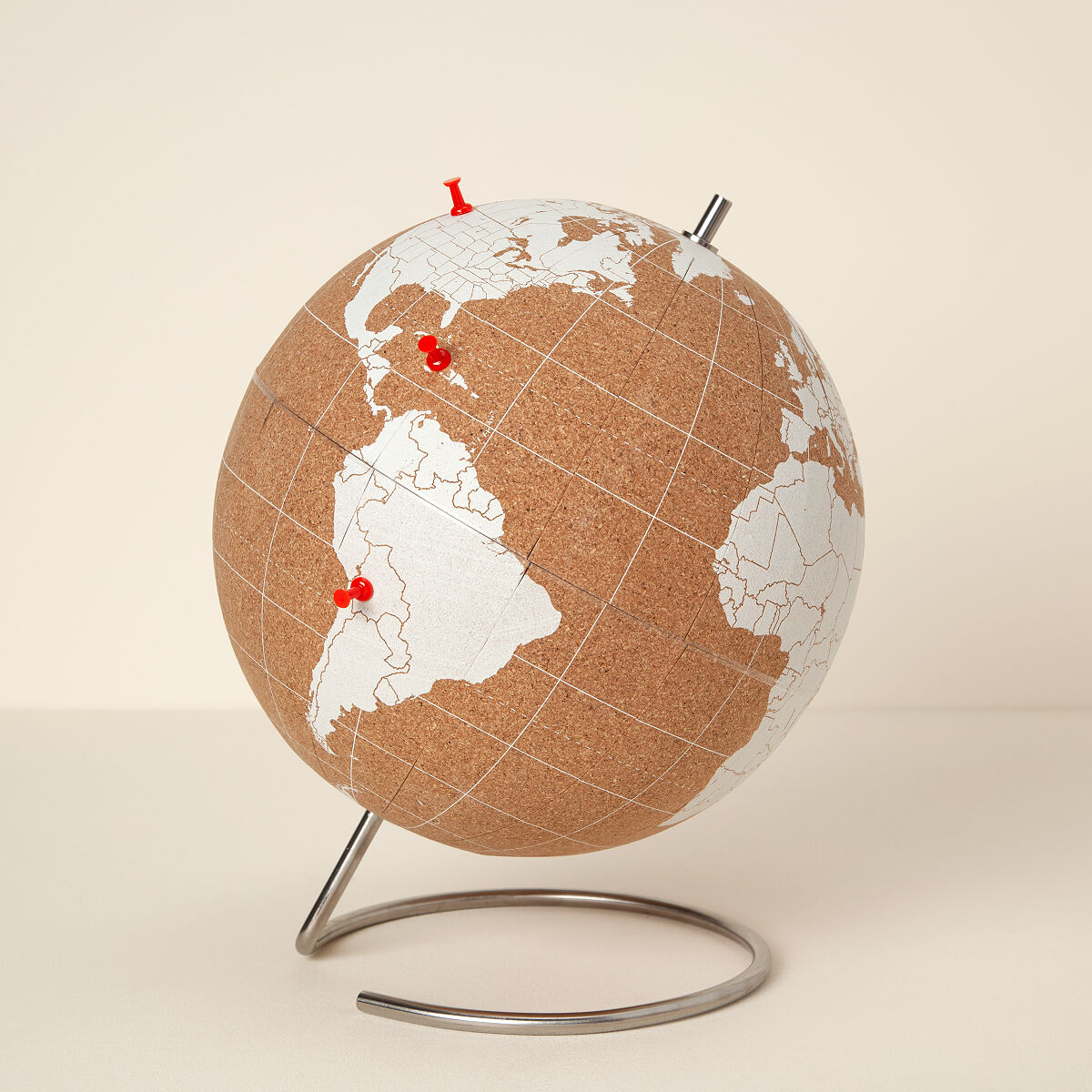 World Traveler's Cork Globe - Large White