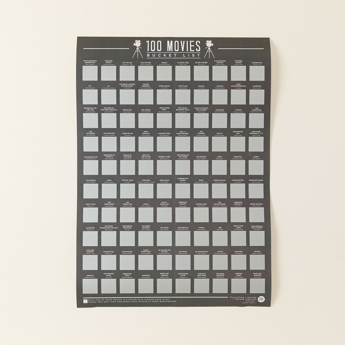 100 Movies Scratch Off Poster - 100 Movies