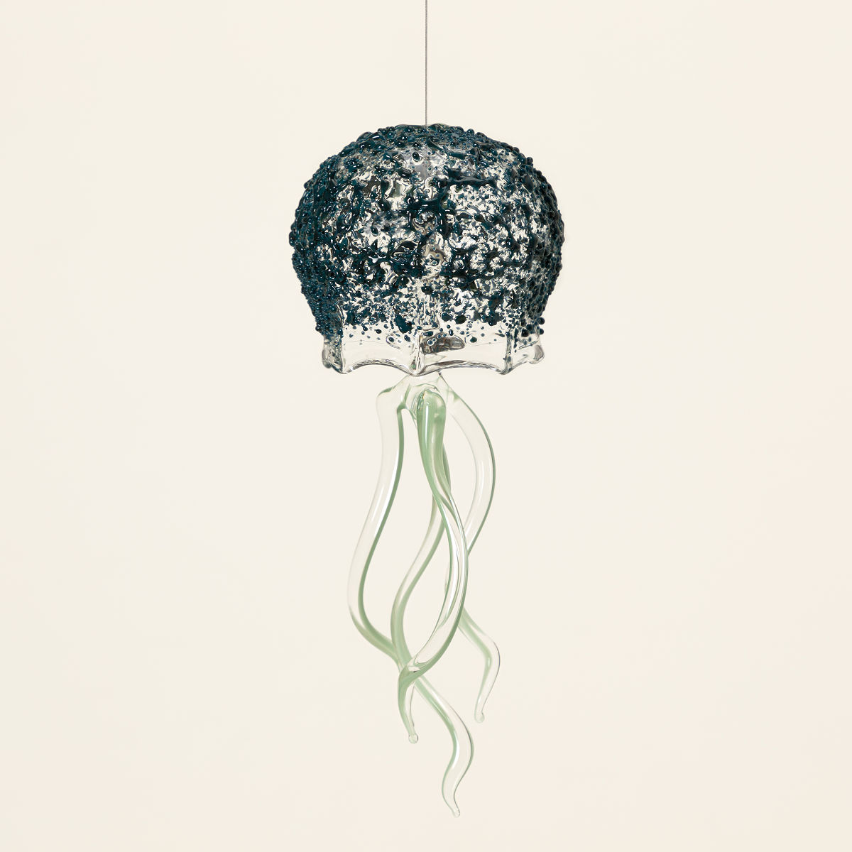 Glass Jellyfish Bells - Blue & Green