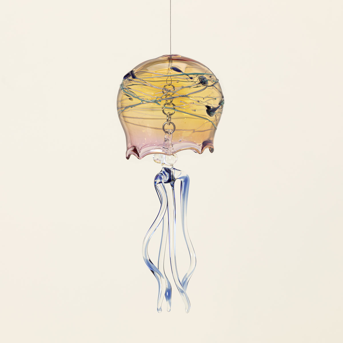 Glass Jellyfish Bells - Pink & Blue