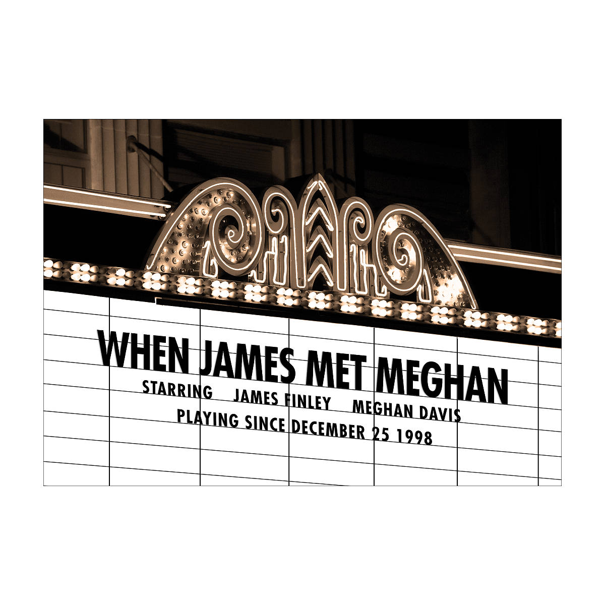 Personalized Movie Marquee Photo Print - Unframed