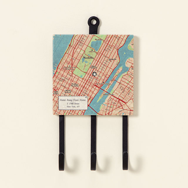 Custom Map Wall Rack Wall Hooks, Vintage Map Goods