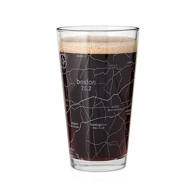 Etched Marathon Pint Glass