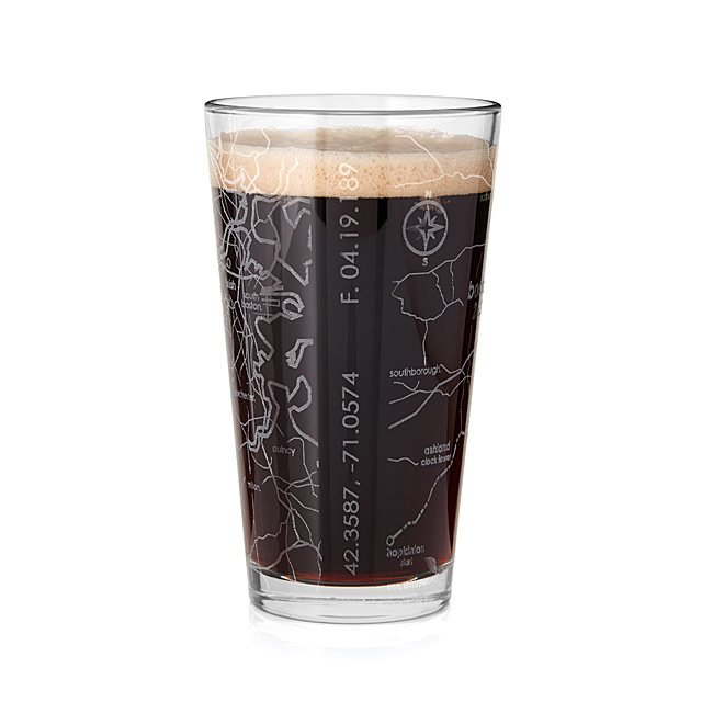 Etched Marathon Pint Glass