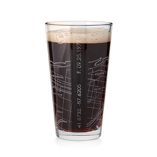 Etched Marathon Pint Glass