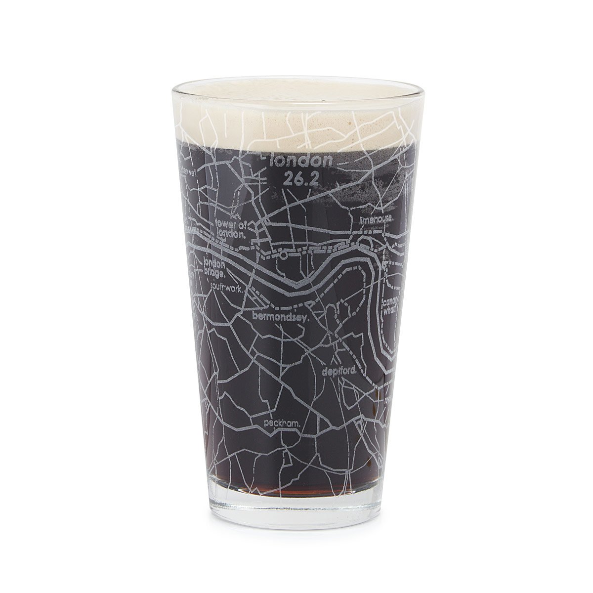 Etched Marathon Pint Glass - London