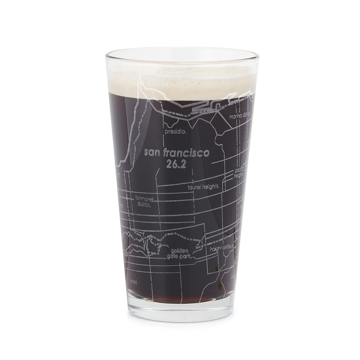 Etched Marathon Pint Glass - San Francisco