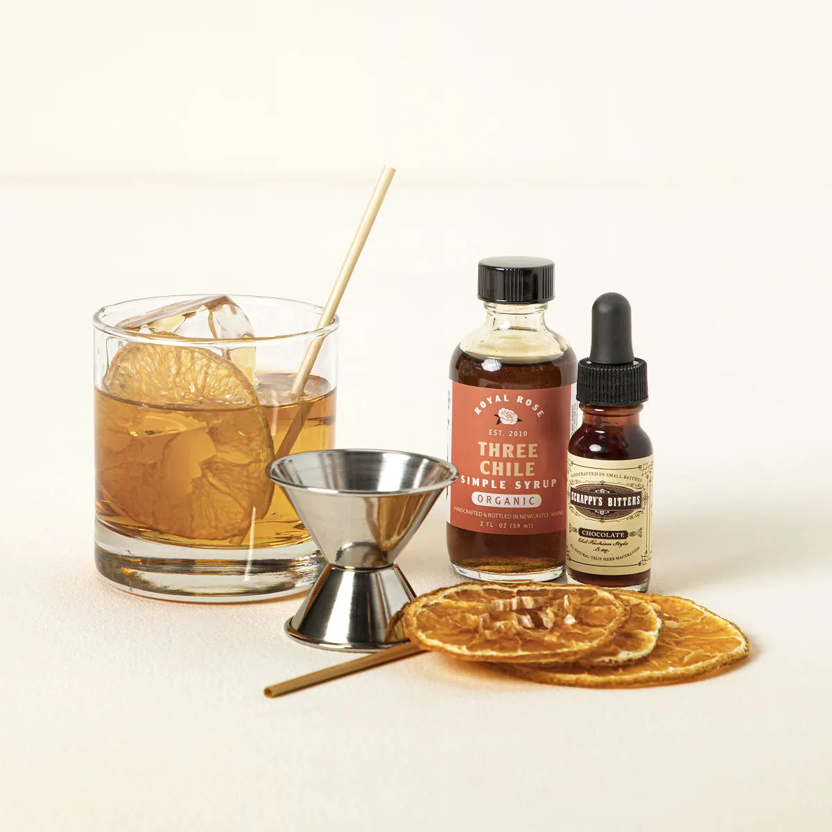 cocktail making kit and ingredients