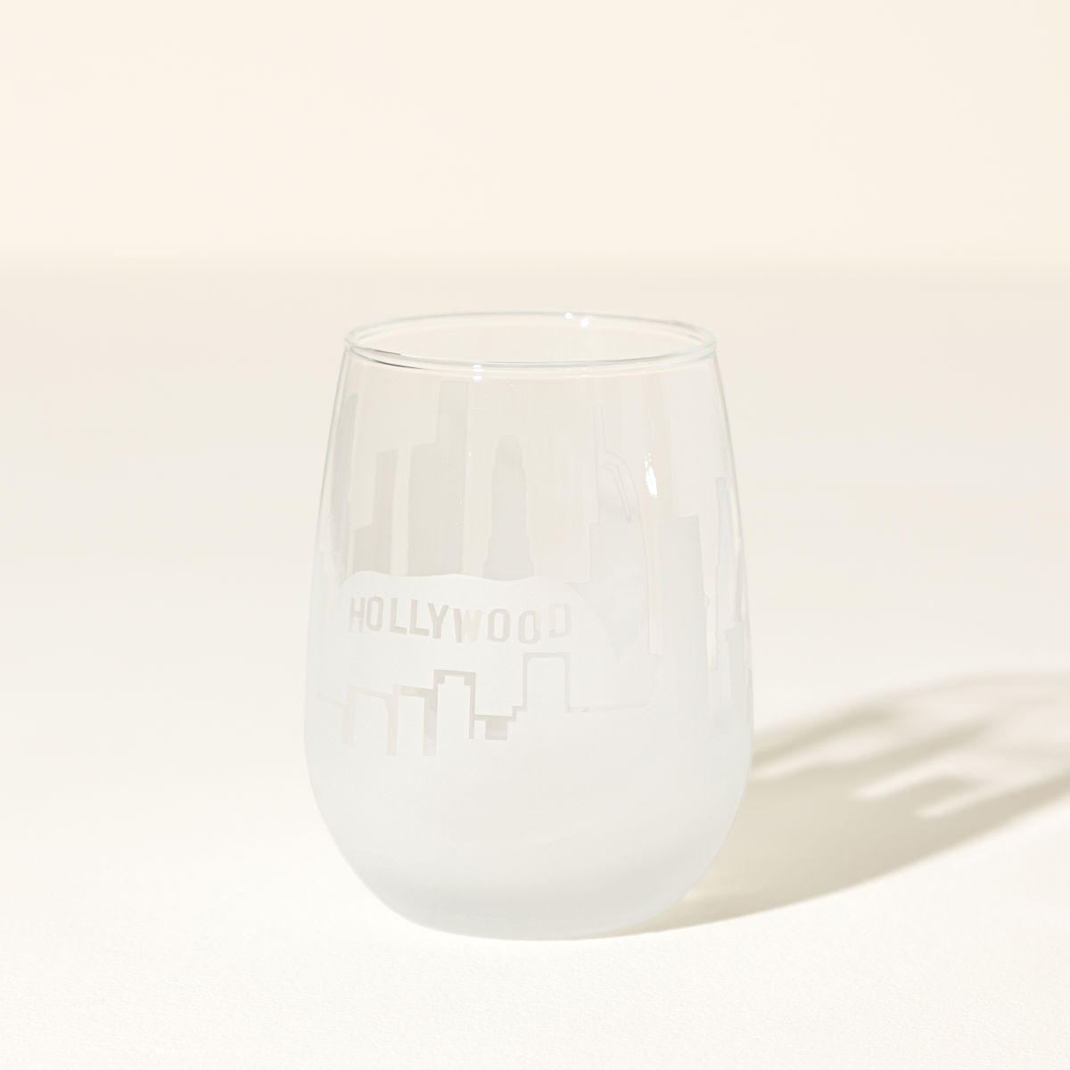 Etched Skyline Wine Glass - Los Angeles