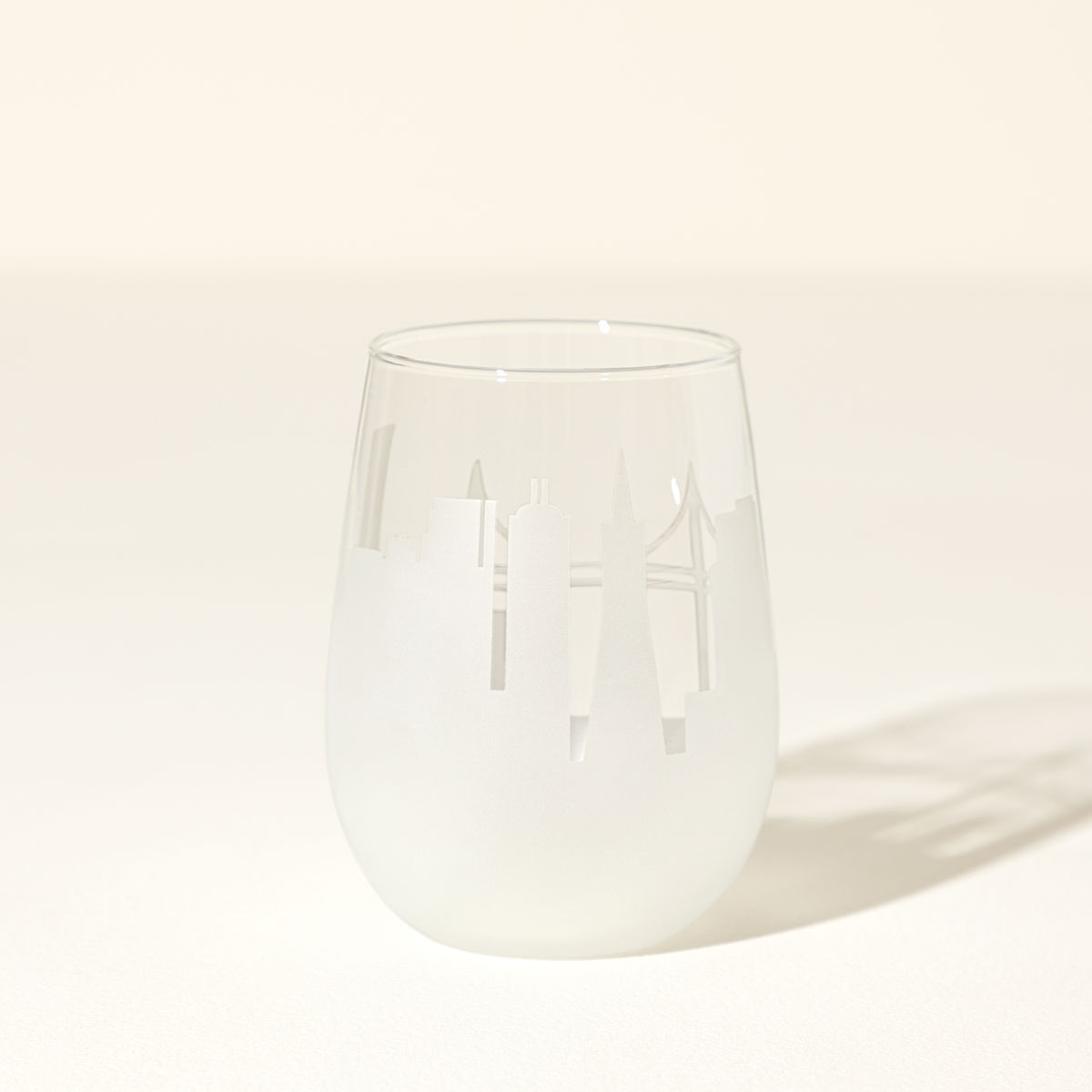 Etched Skyline Wine Glass - San Francisco