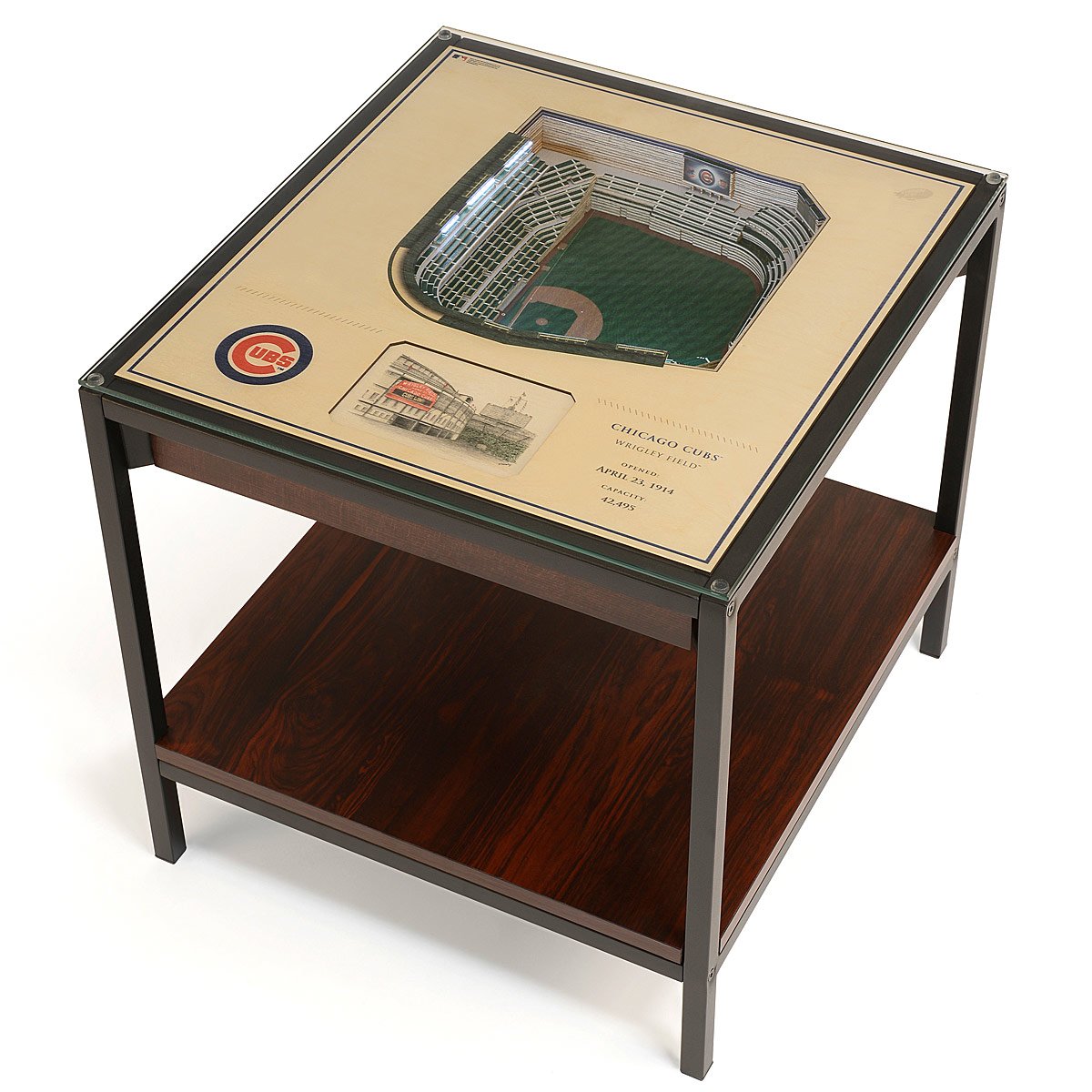 MLB Stadium Lights End Table - Chicago Cubs
