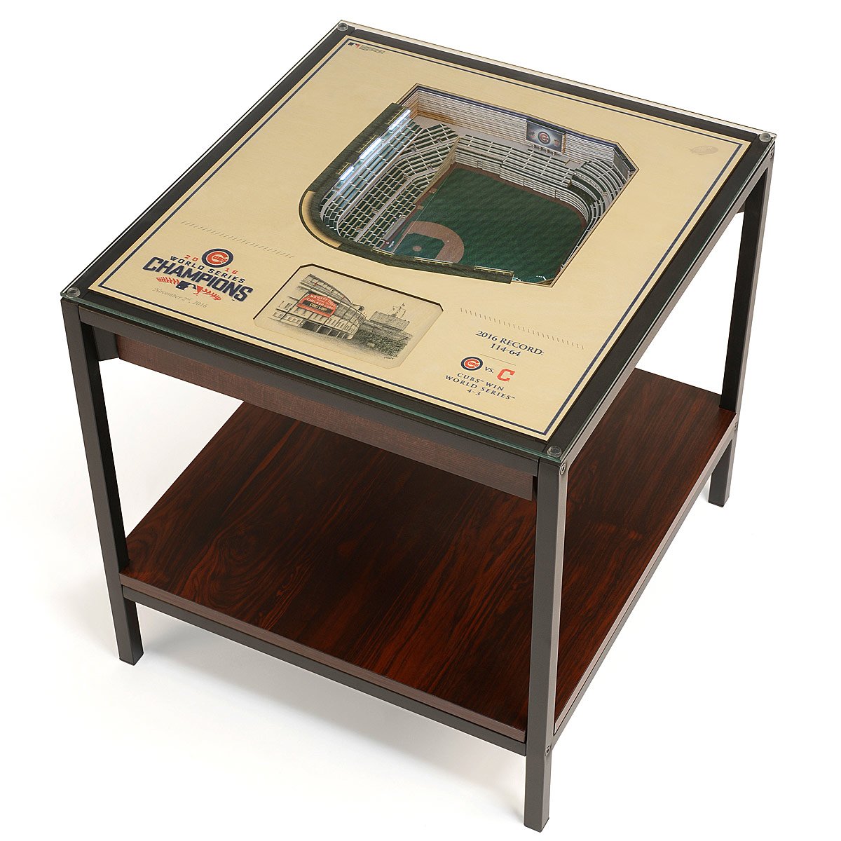 MLB Stadium Lights End Table - Chicago Cubs World Series Edition