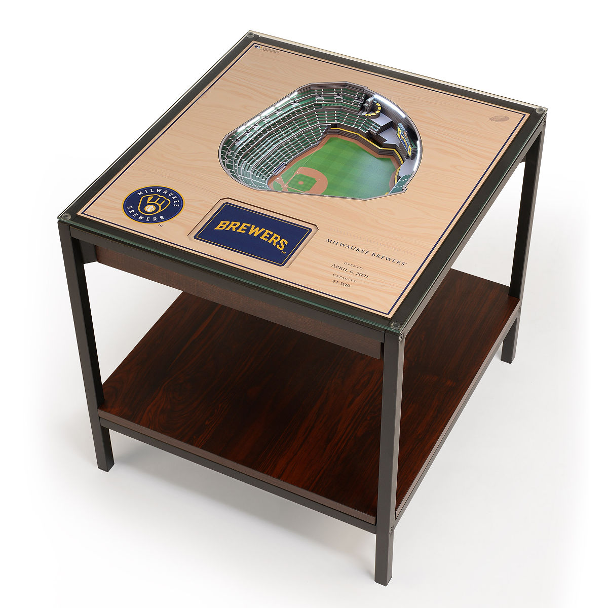 MLB Stadium Lights End Table - Milwaukee Brewers
