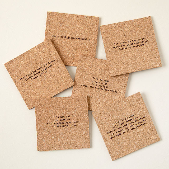 Mistaken Lyrics Coasters