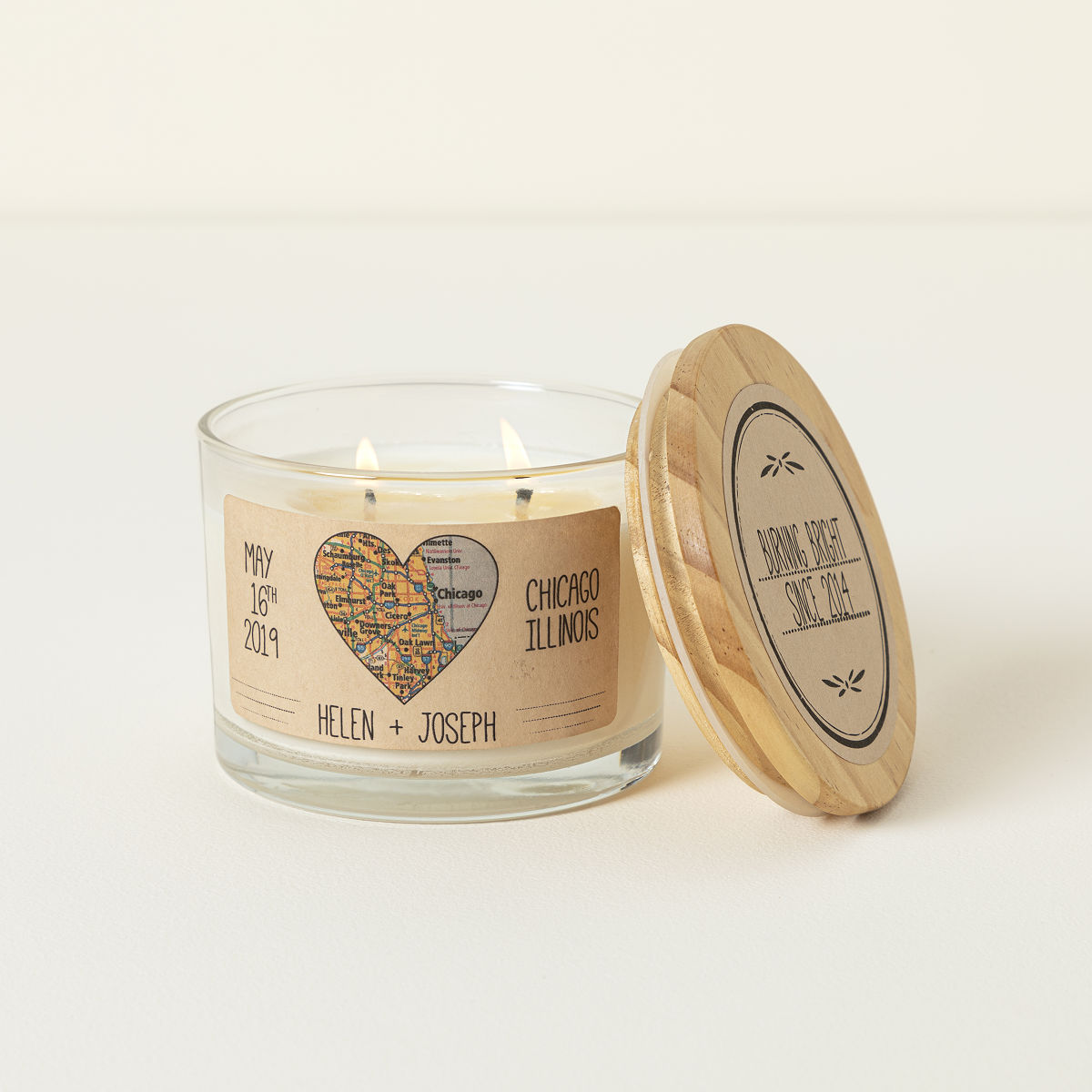 Anniversary Map Candle
