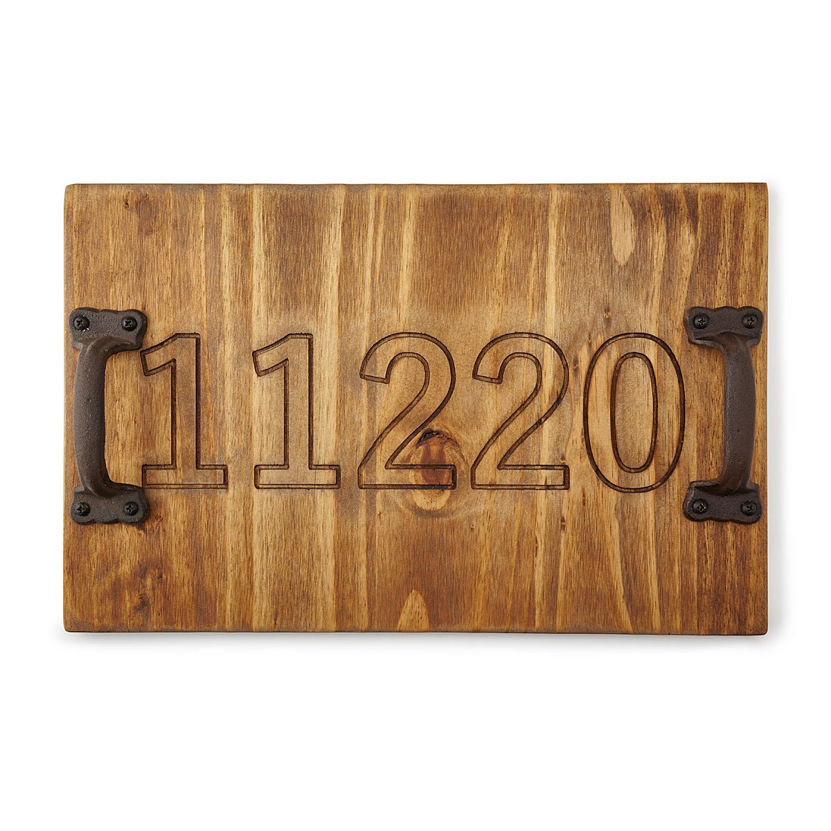 Personalized Rustic Serving Tray - Zip Code