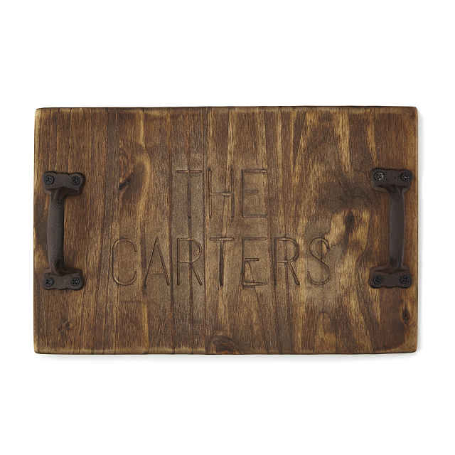 Personalized Rustic Serving Tray housewarming gift, custom gifts