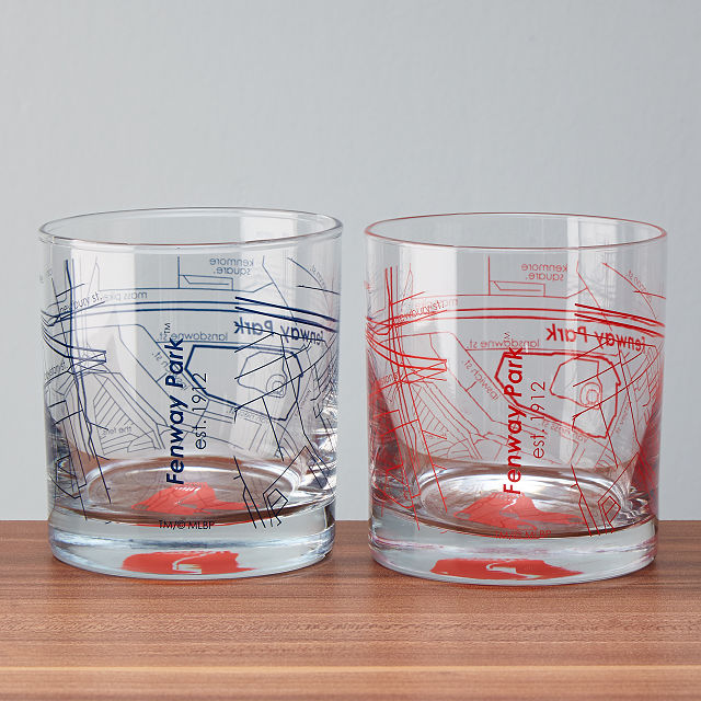 MLB Ballpark Map Glasses - Set of 2