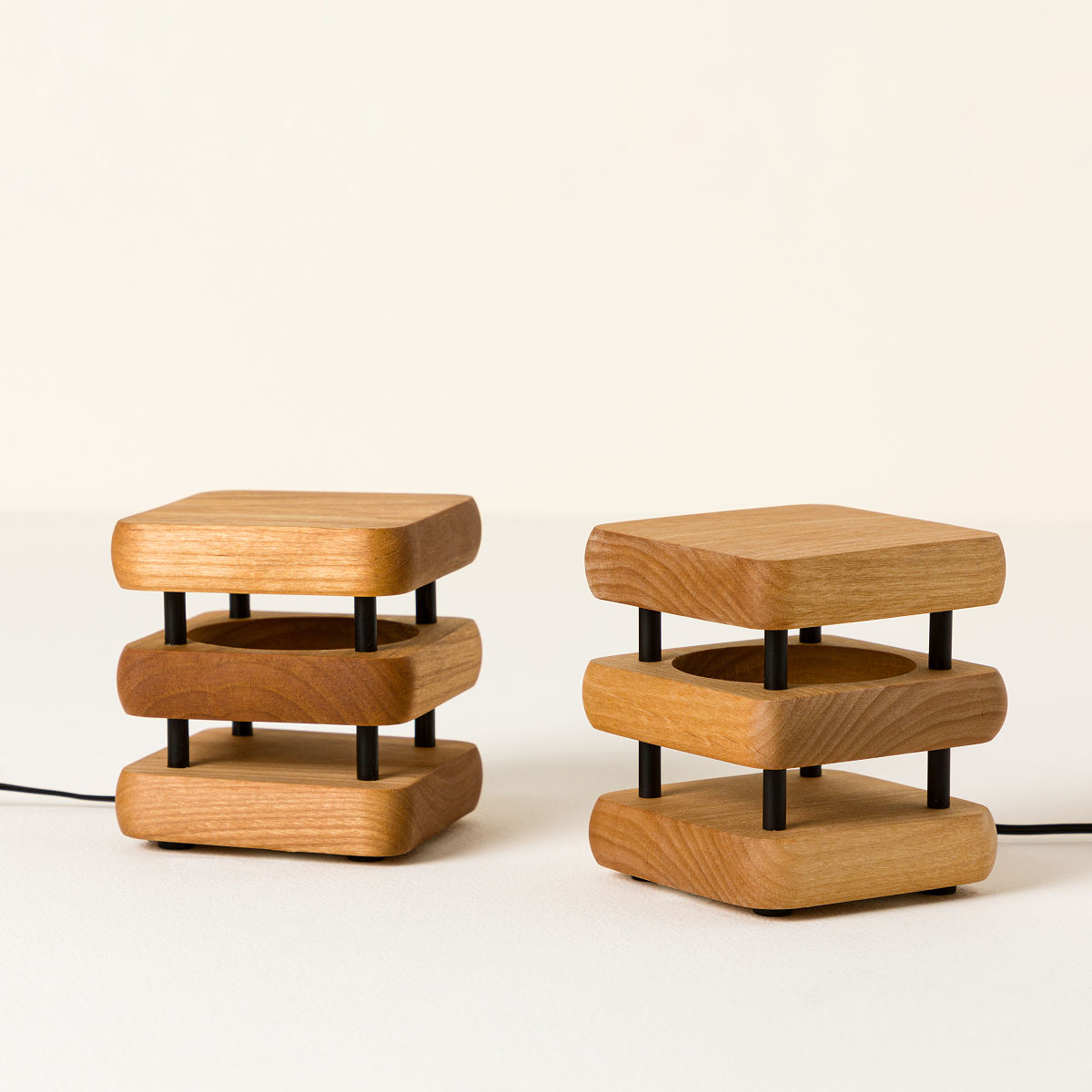 Long Distance Friendship Lamp - Wood - Mini Set of 2 Lamps