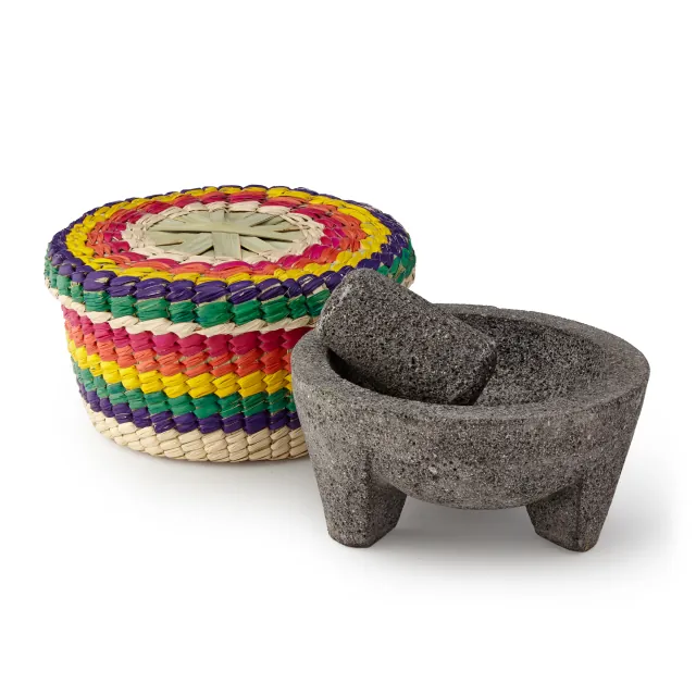 Molcajete with Tortilla Basket