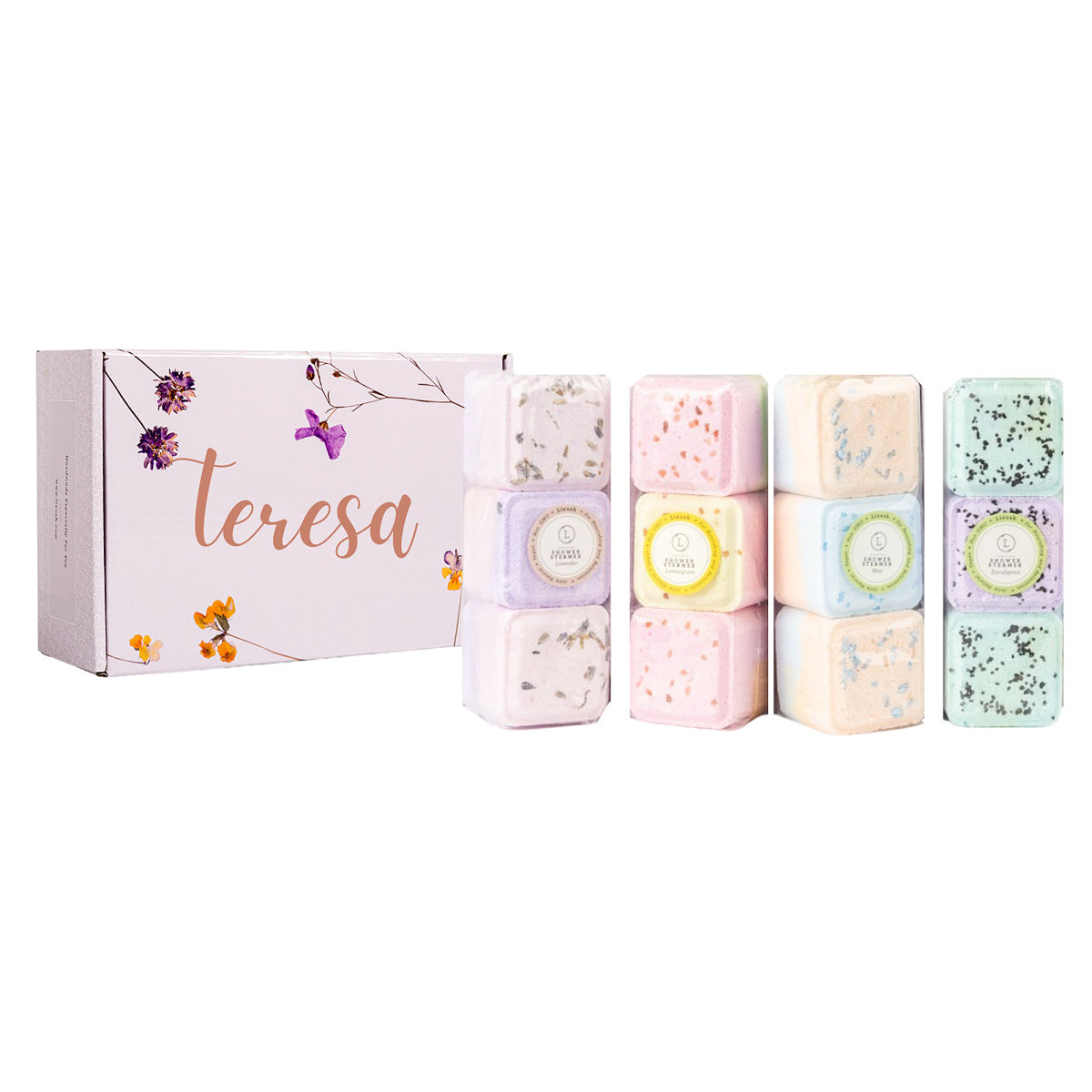 Calming Shower Steamers Gift Set - Personalized Set of 12