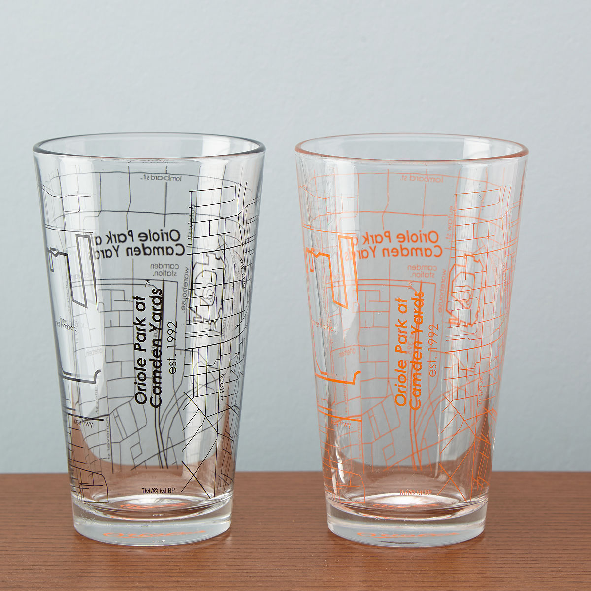 MLB Ballpark Pint Glasses - Set of 2 - Baltimore Orioles