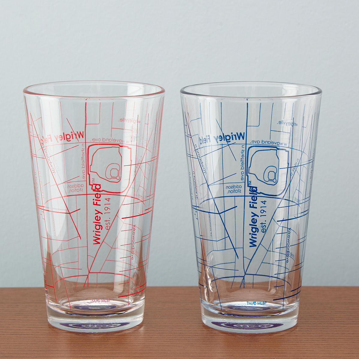 MLB Ballpark Pint Glasses - Set of 2 - Chicago Cubs