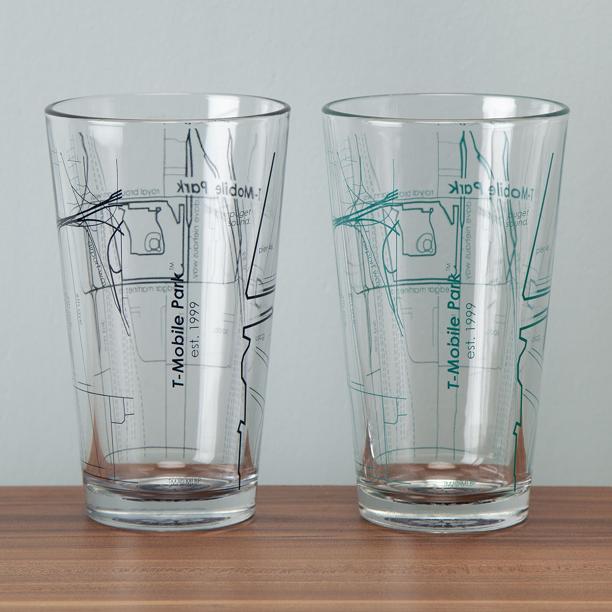 MLB Ballpark Pint Glasses - Set of 2 - Seattle Mariners
