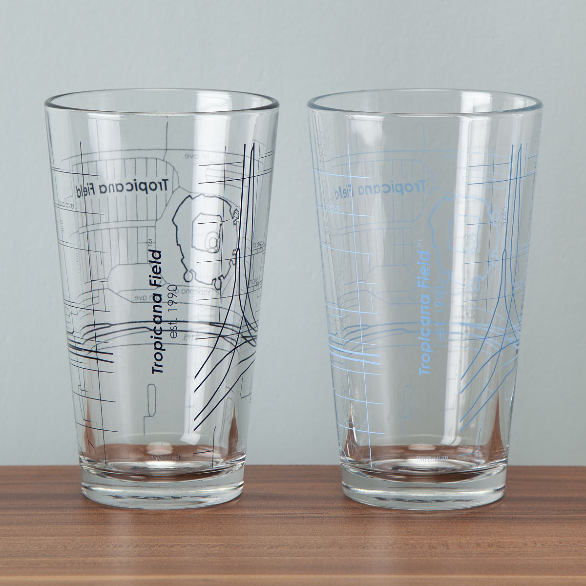 MLB Ballpark Pint Glasses - Set of 2 - Tampa Bay Rays