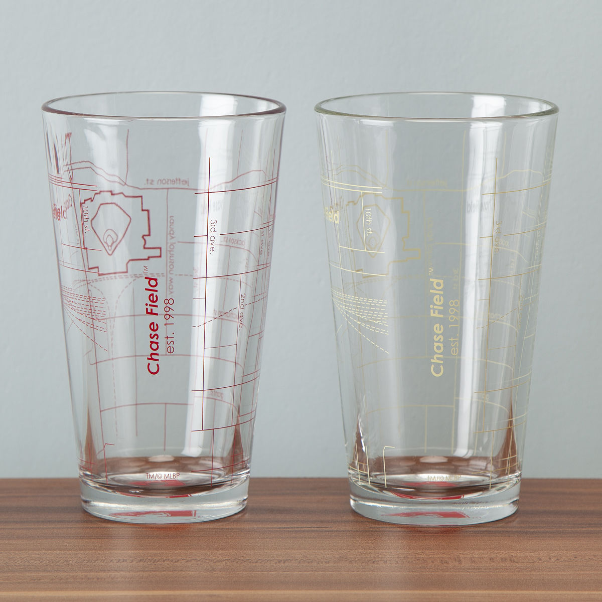 MLB Ballpark Pint Glasses - Set of 2 - Arizona Diamondbacks
