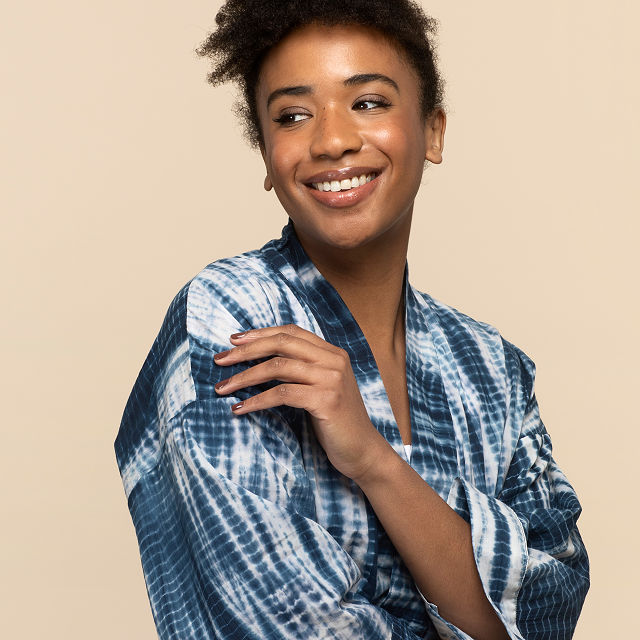 HandDyed Shibori Robe Handmade Robe, Dyed Cotton Robe Goods