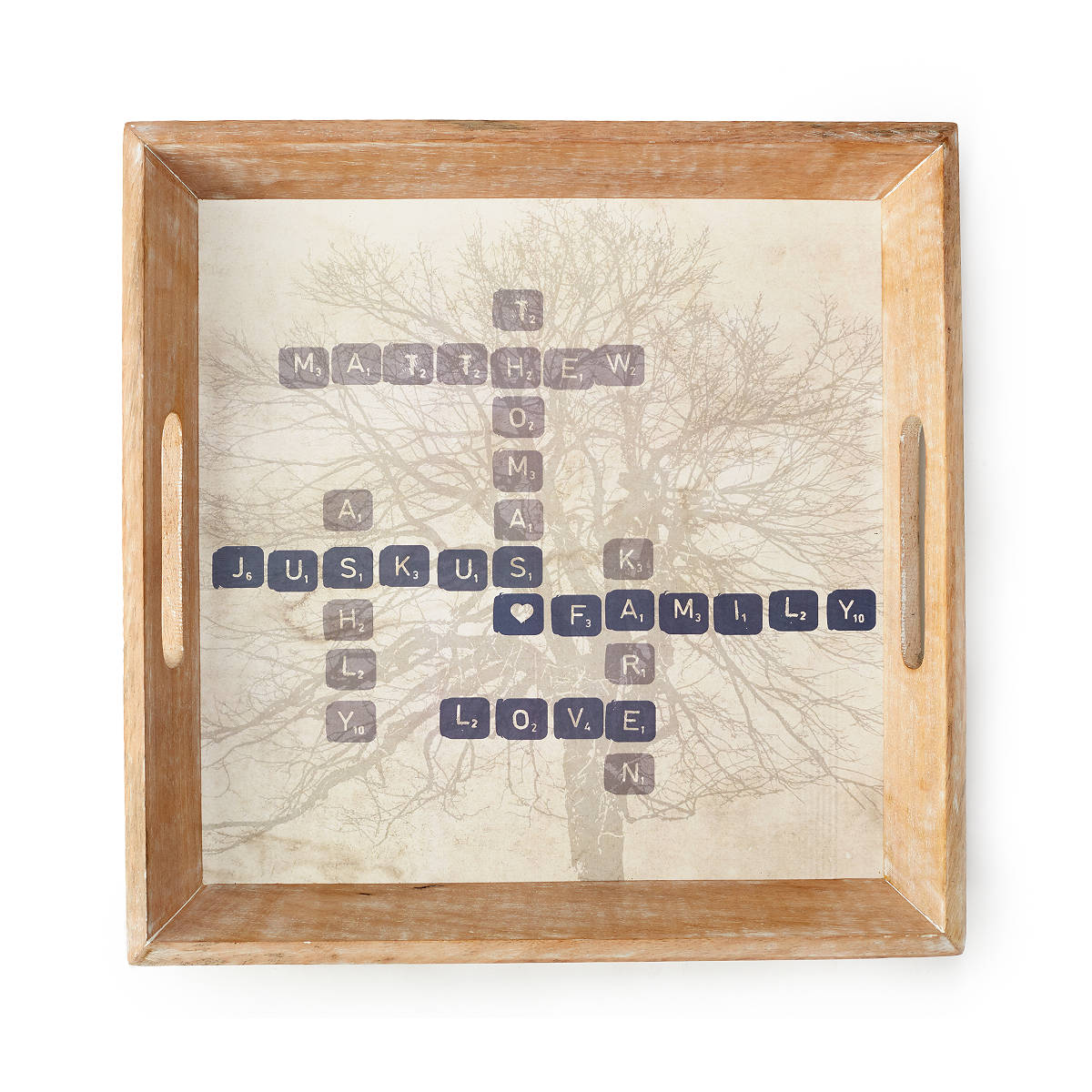Words with Family Serving Tray - Personalized Family Tree Serving Tray