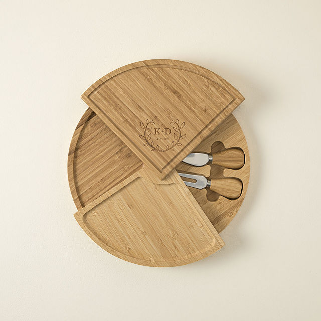 Personalized Compact Swivel Cheese Board