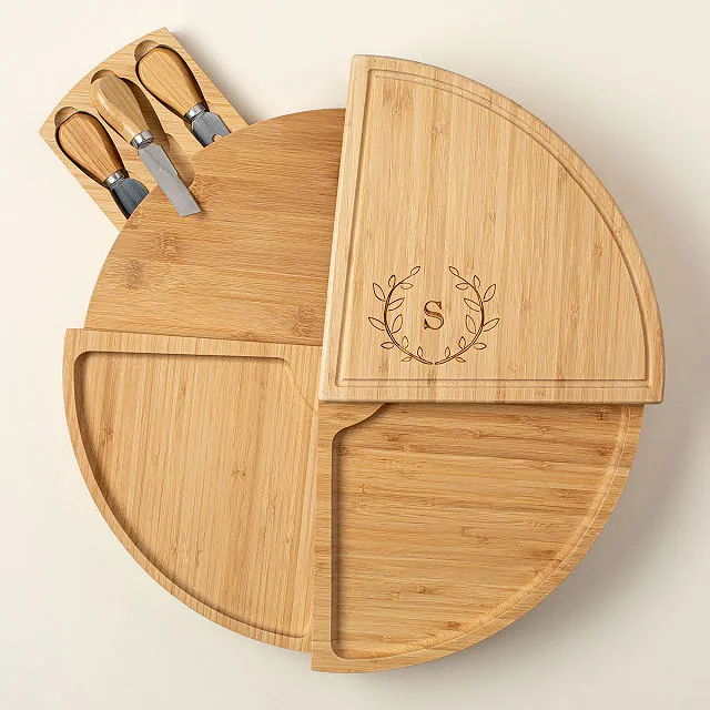 Personalized Swivel Cheese Board — Large · 17 inch · personalized; brand product image, example design