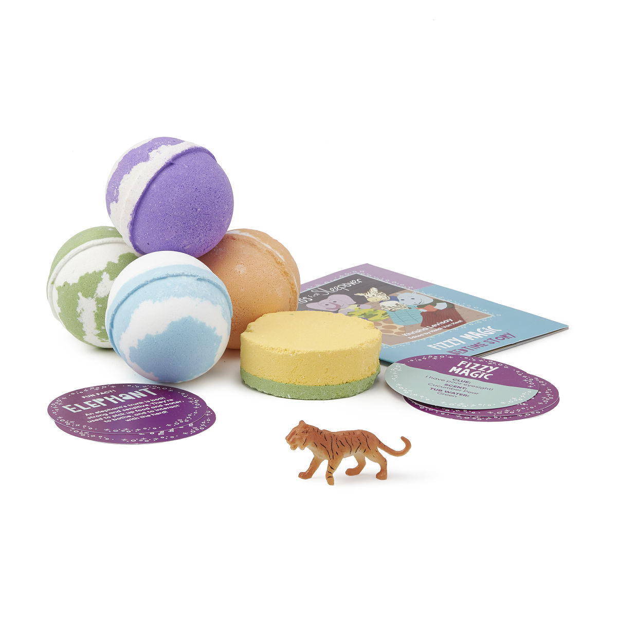 Educational Surprise Bath Fizzies - Set of 5 - Safari Collection