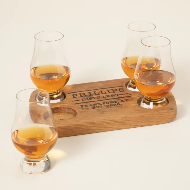 32. Personalized Bourbon Barrel Flight with Glasses