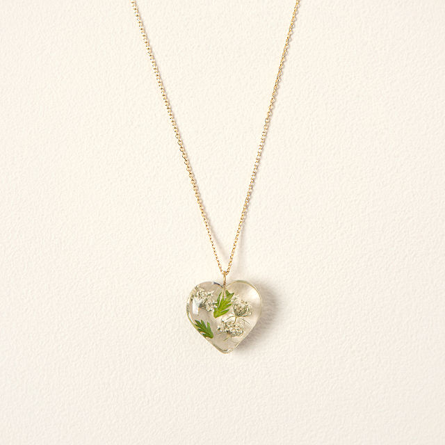 Birth Month Flower Heart Necklace