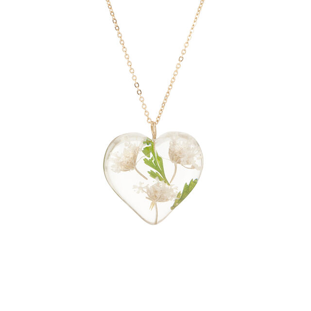 Birth Month Flower Heart Necklace