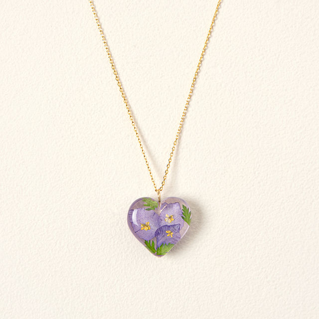 Birth Month Flower Heart Necklace