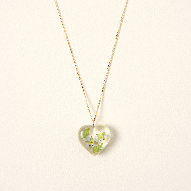 Birth Month Flower Heart Necklace