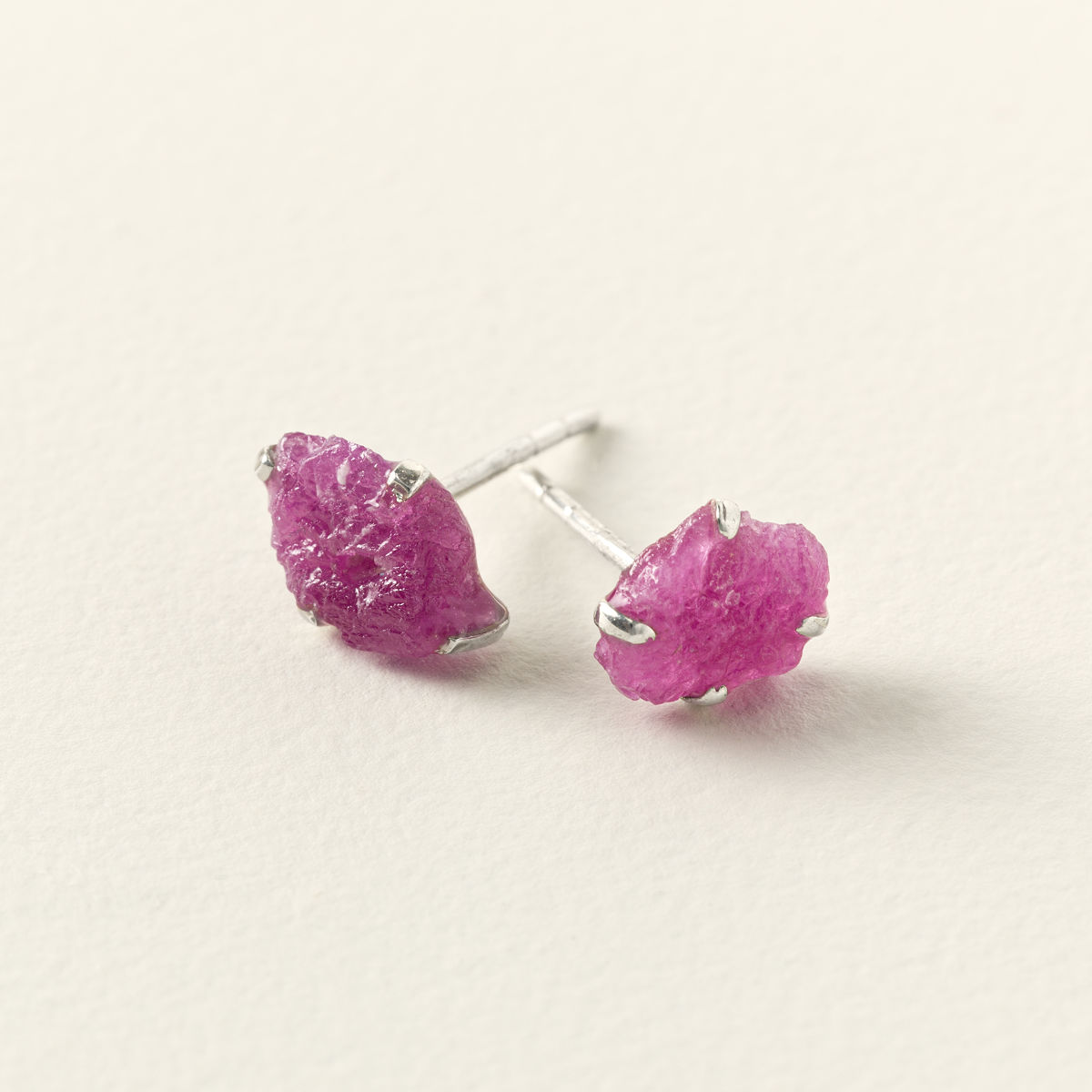 Raw Birthstone Studs - July Ruby Studs