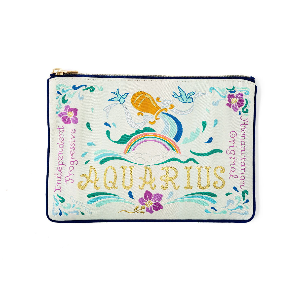 Woven Astrology Zip Pouch - Aquarius 1/20 - 2/18