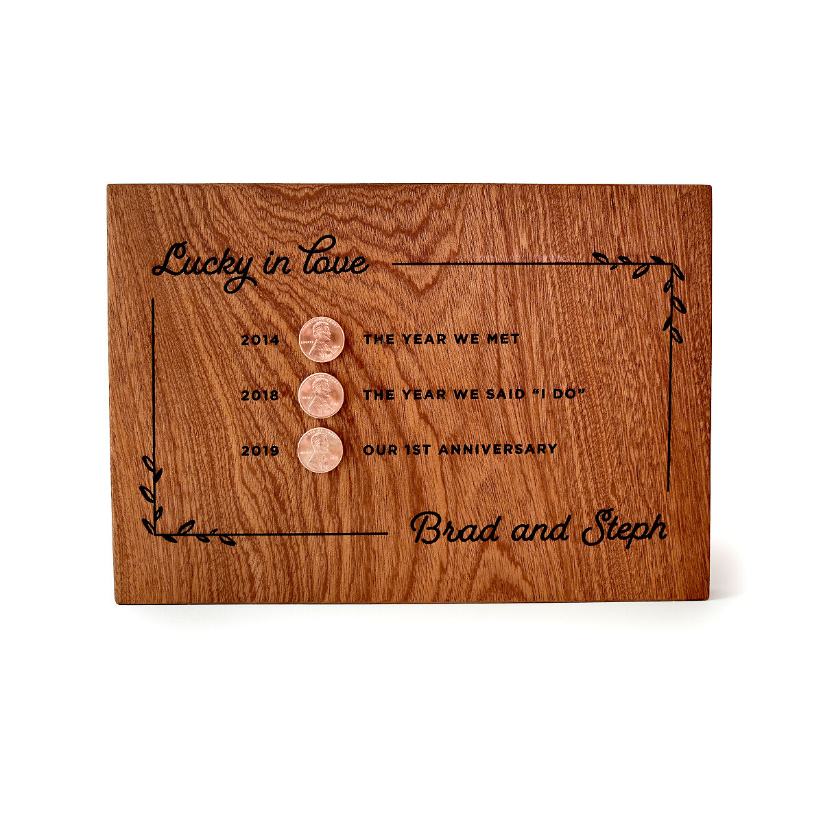 Lucky in Love Personalized Penny Art